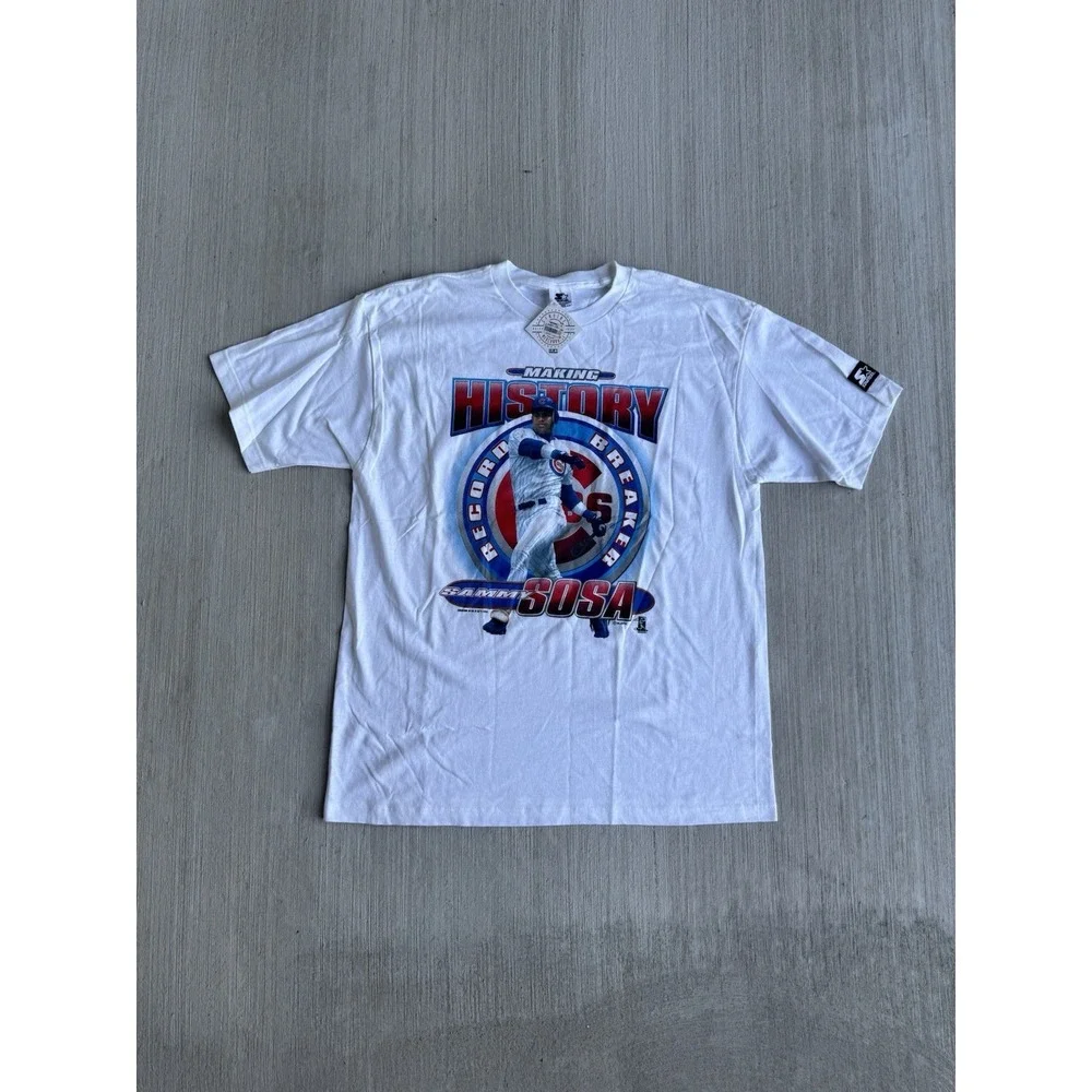 NWT Vintage Starter Chicago Cubs Sammy Sosa Graphic Mens Large‎ 90s Deadstock
